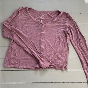 American Eagle Outfitters Mauve Button-Down Shirt